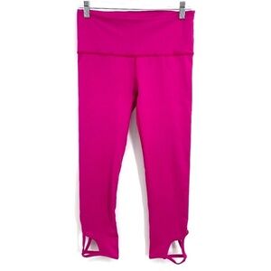 GURU ACTIVE Hot Pink Ankle Cut Out Workout Stretch Leggings Size Medium